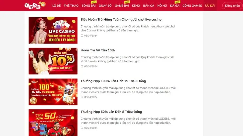 Các chương trình ưu đãi