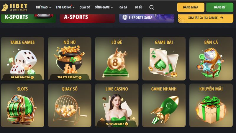 Danh mục trò chơi phong phú