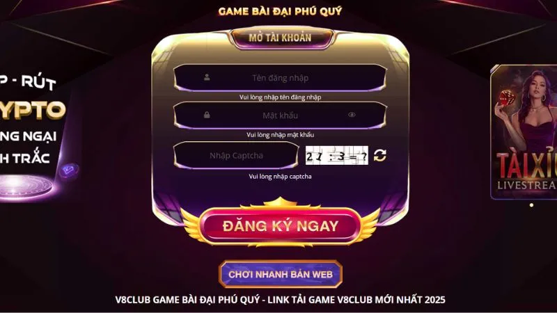 Hướng dẫn các bước đăng ký tài khoản tại V8club