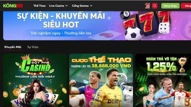 Các chương trình khuyến mãi và sự kiện nổi bật tại KONG88