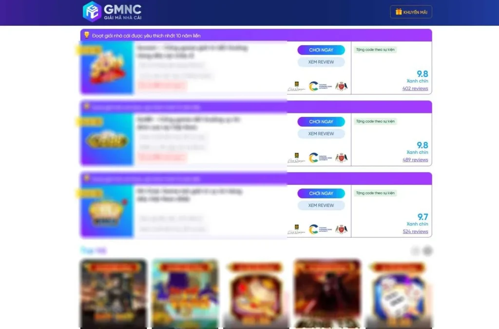 Trên trang GMNC.Vip có nhiều trang cờ bạc kèm đường dẫn